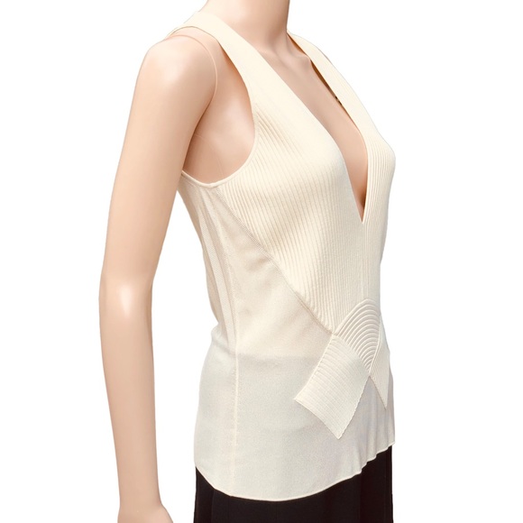 Giorgio Armani NWT ivory knit and sheer top Sz 12 - Picture 7 of 16